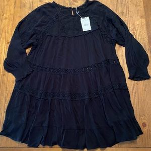 NWT Free People Black Lace Dress